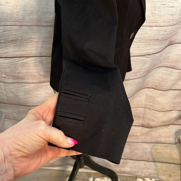 Area Double Stretch Fitted Jacket Blazer NWT Black Size 2 Designer One Button - Picture 5 of 11